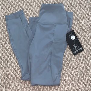 blue workout leggings with pockets